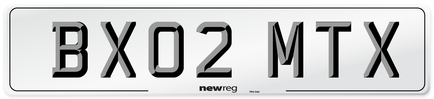 BX02 MTX Number Plate from New Reg